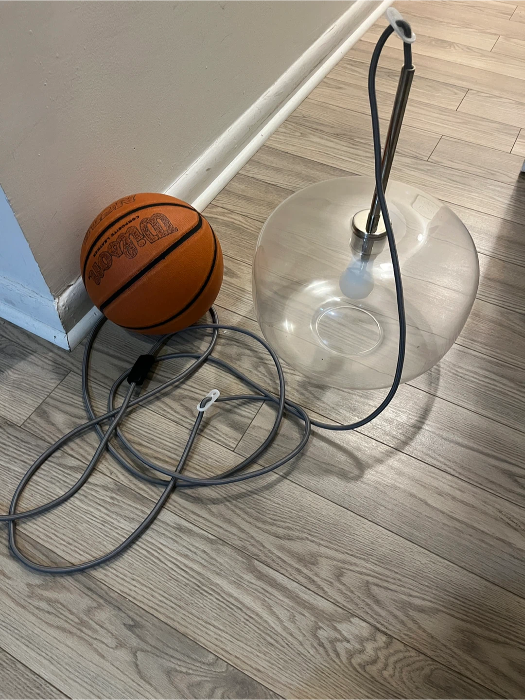 West Elm Clear Glass Dome Pendant Light plug In - photo 3