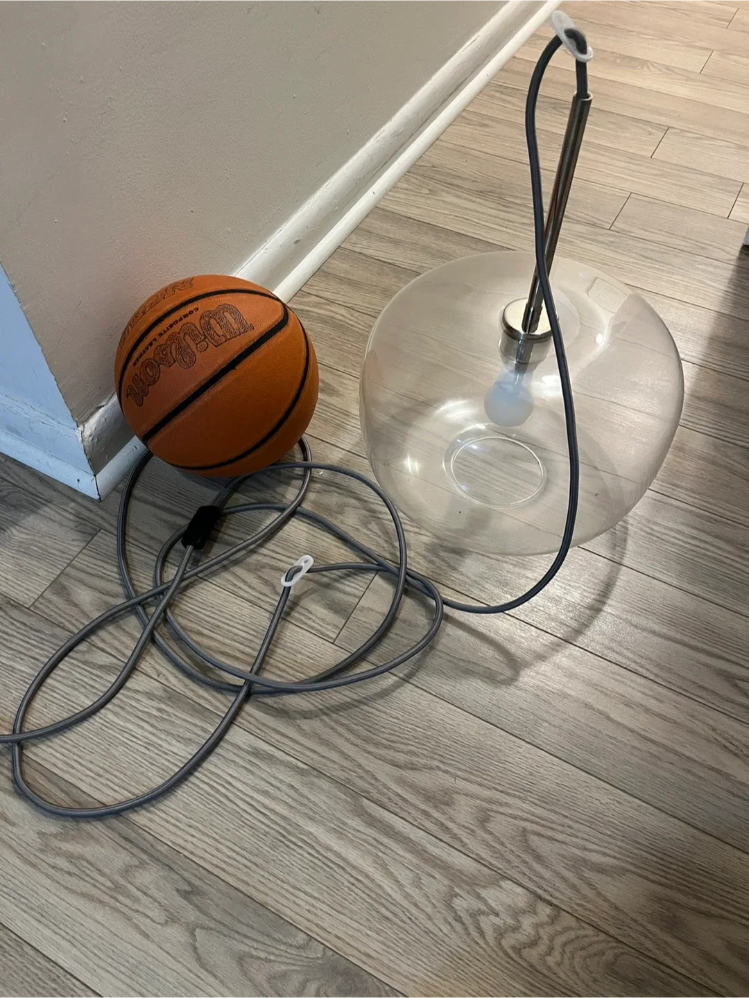 West Elm Clear Glass Dome Pendant Light plug In image indicator(3)