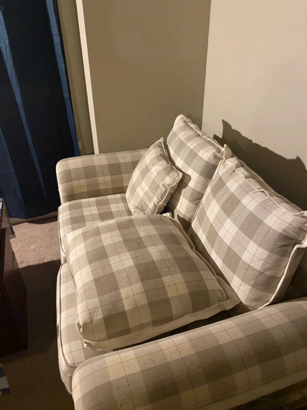 Plaid Sofa with Pillows - photo 2