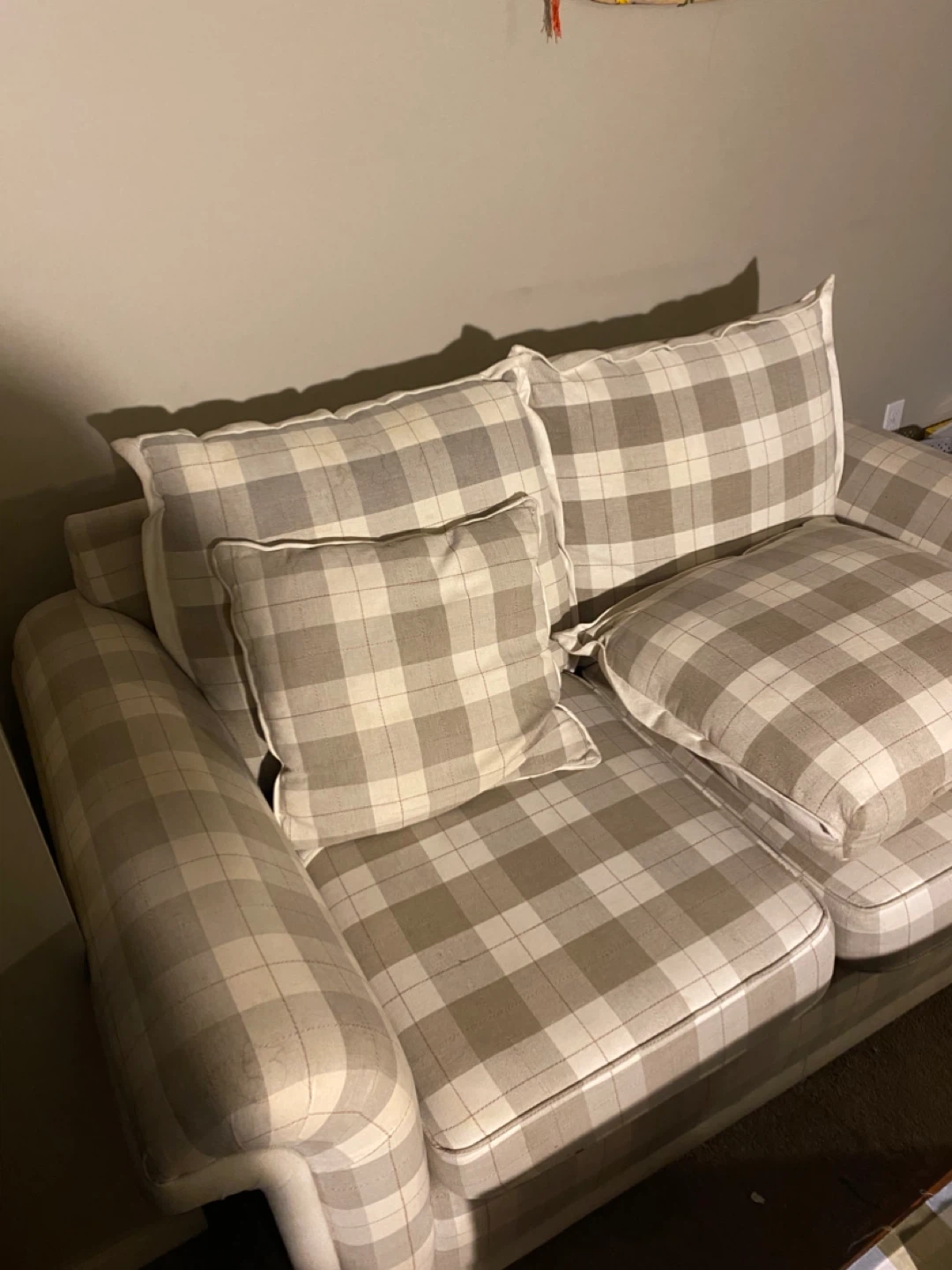 Plaid Sofa with Pillows - photo 3