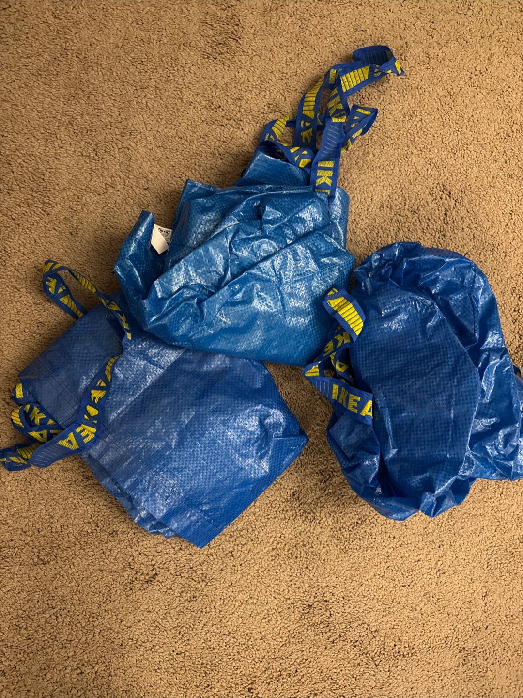 🥕 IKEA FRAKTA Blue Shopping Bags - Set of 3