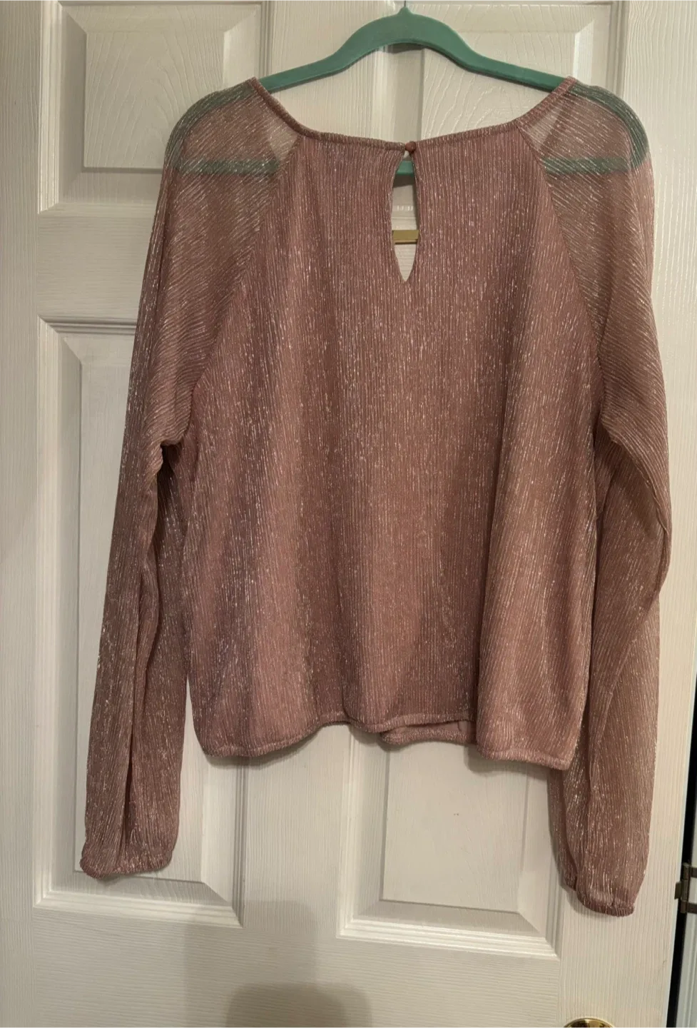 Limited Pink Metallic Blouse Size XL image indicator(2)