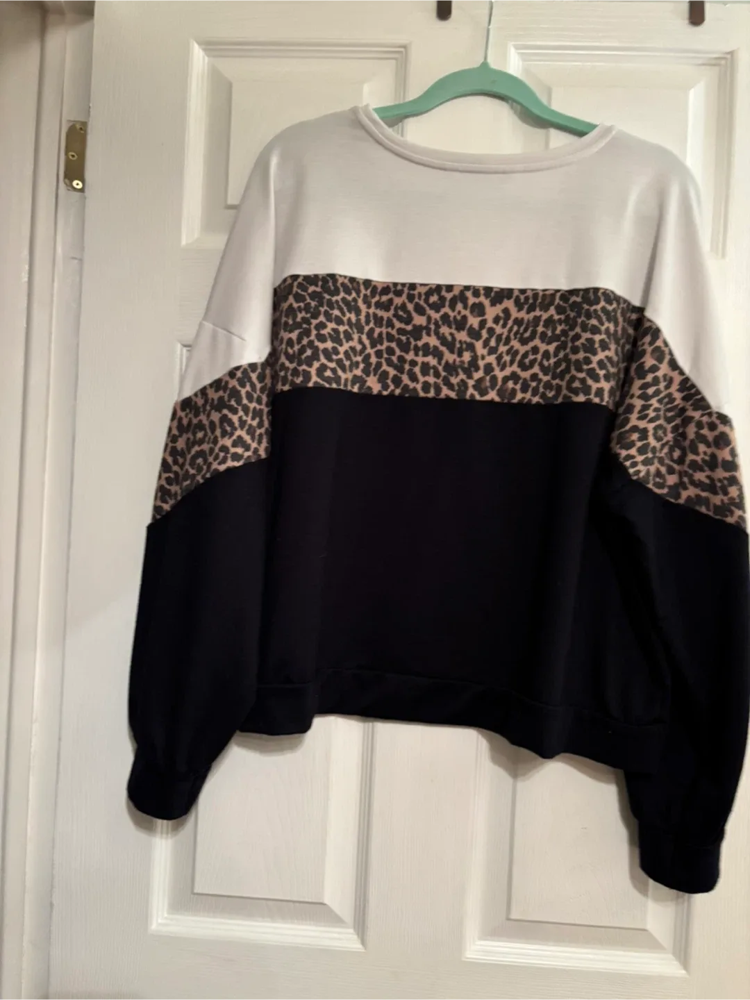 Cleo Colour Block Leopard Print Top - Size XL image indicator(2)