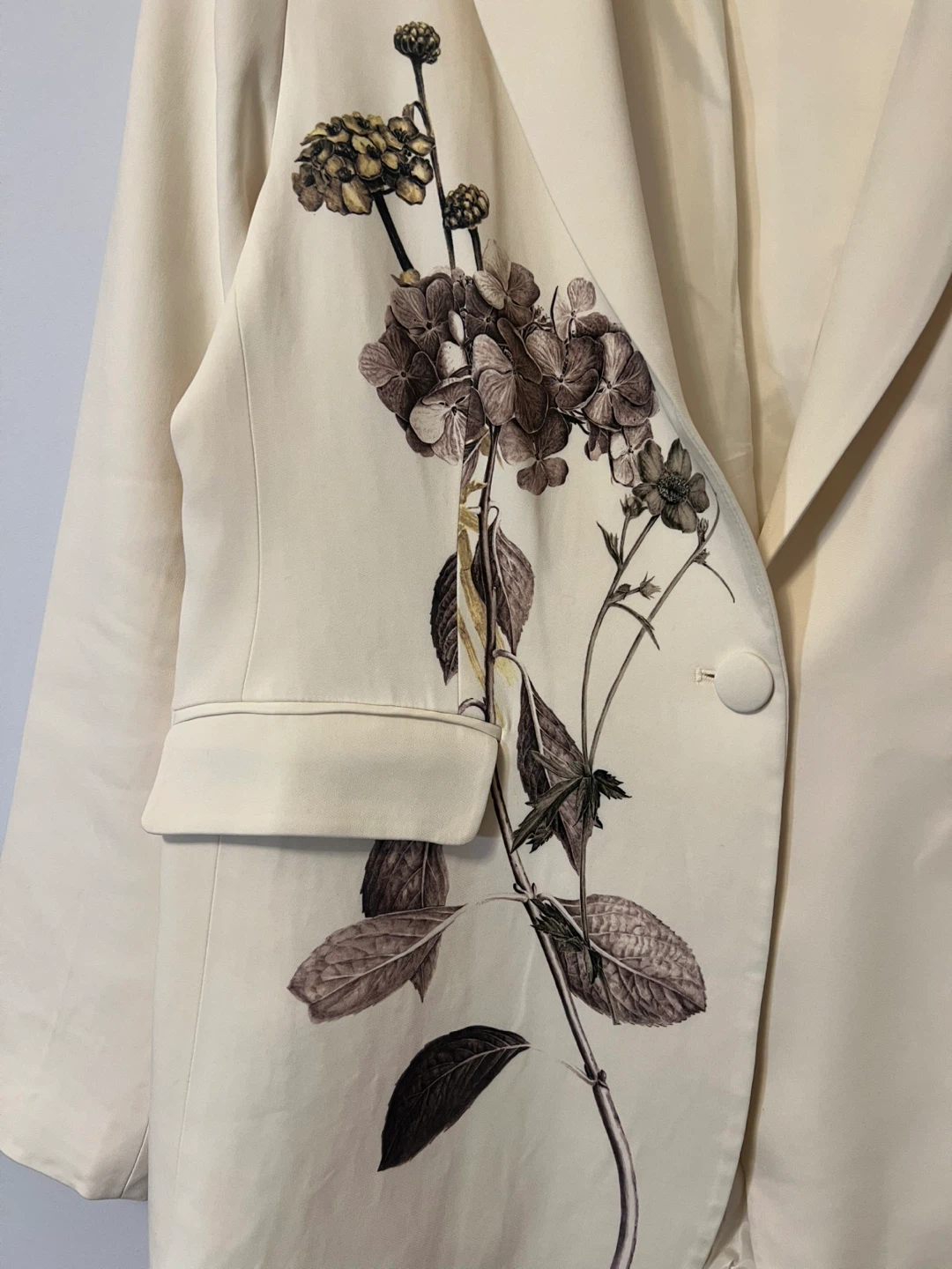 Cream Floral Blazer - Size US 10 - photo 3