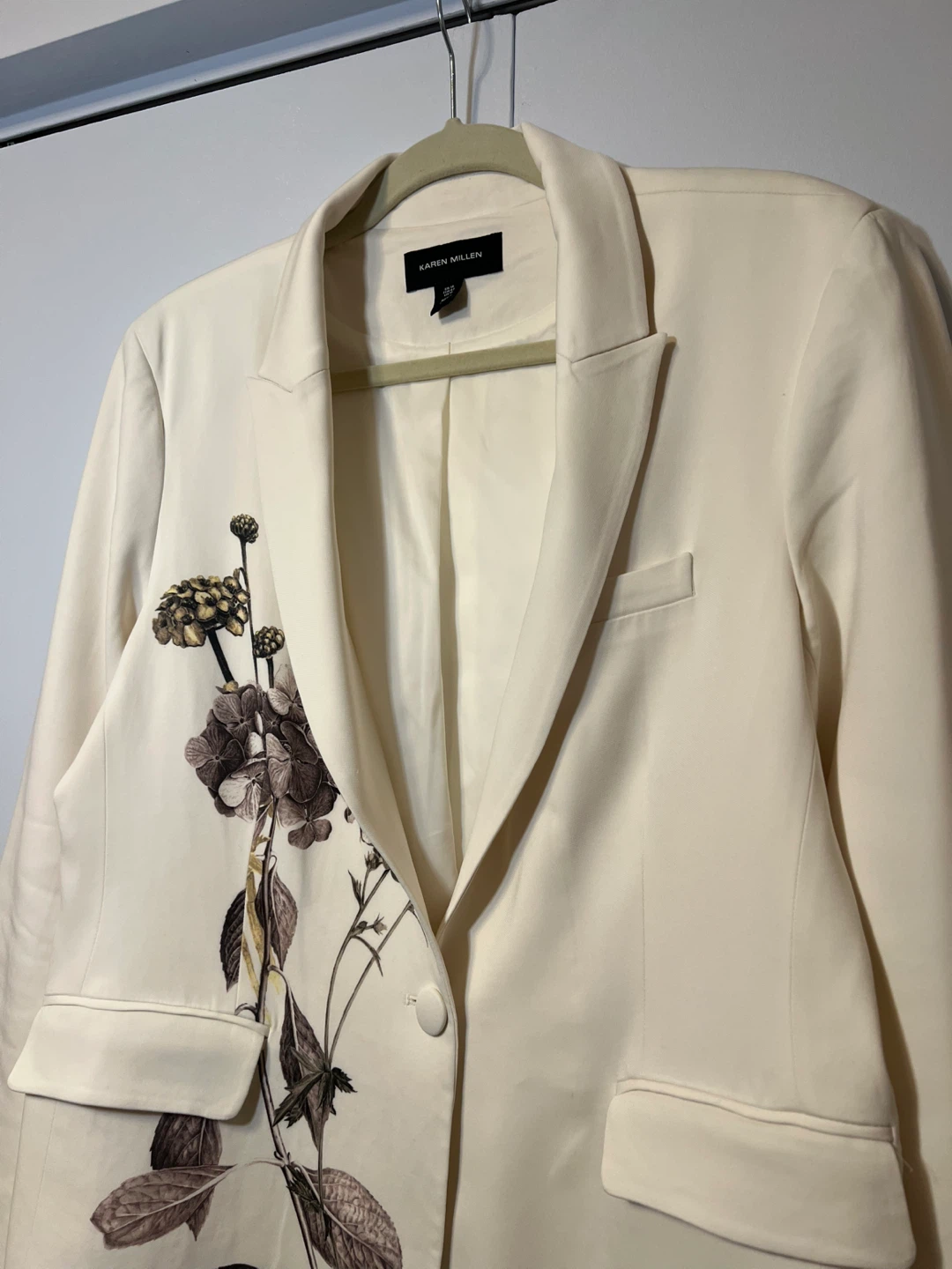 Cream Floral Blazer - Size US 10 - photo 2