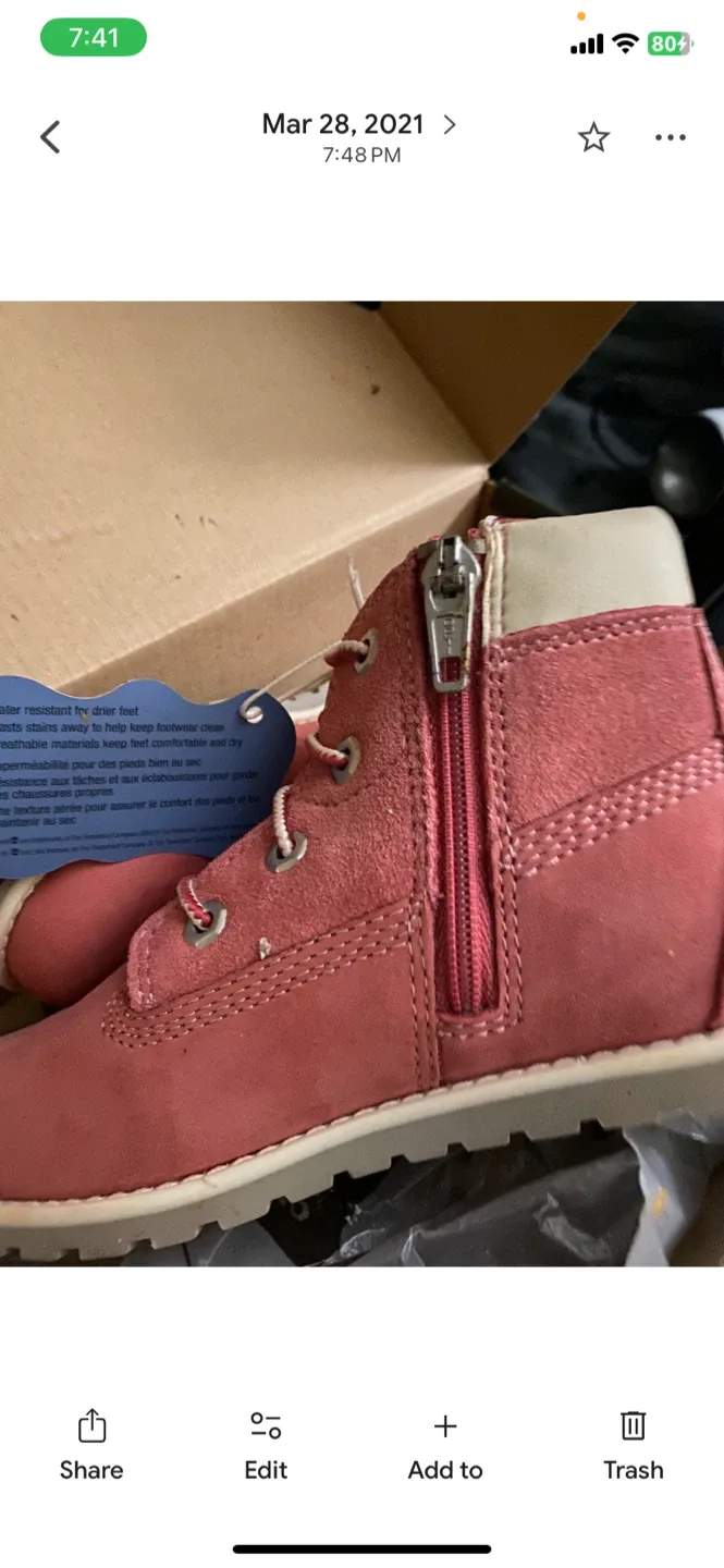 Timberland Kids Pink Ankle Boots - New in Box!