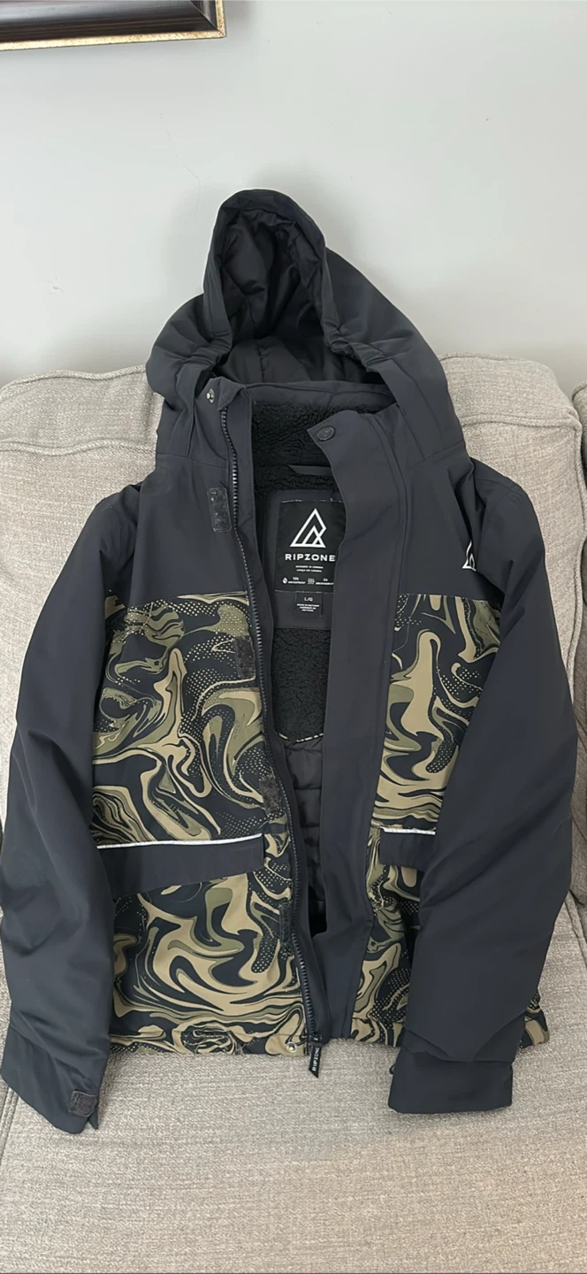 Kids Ripzone L/G Jacket - Black & Camo