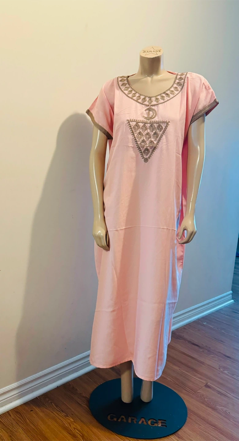 Pink Embroidered Caftan Dress - photo 2