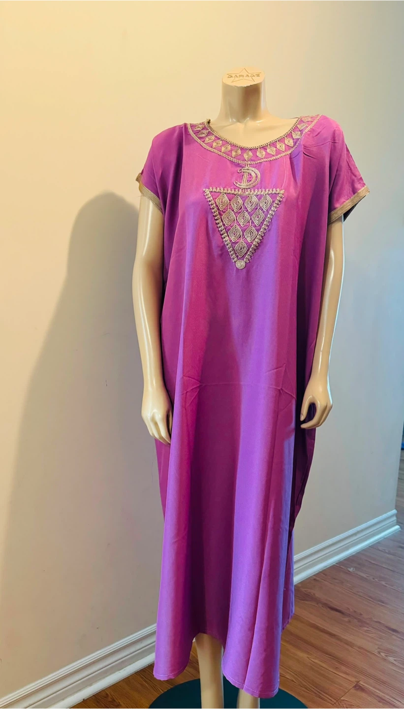 Pink Embroidered Caftan Dress - photo 3