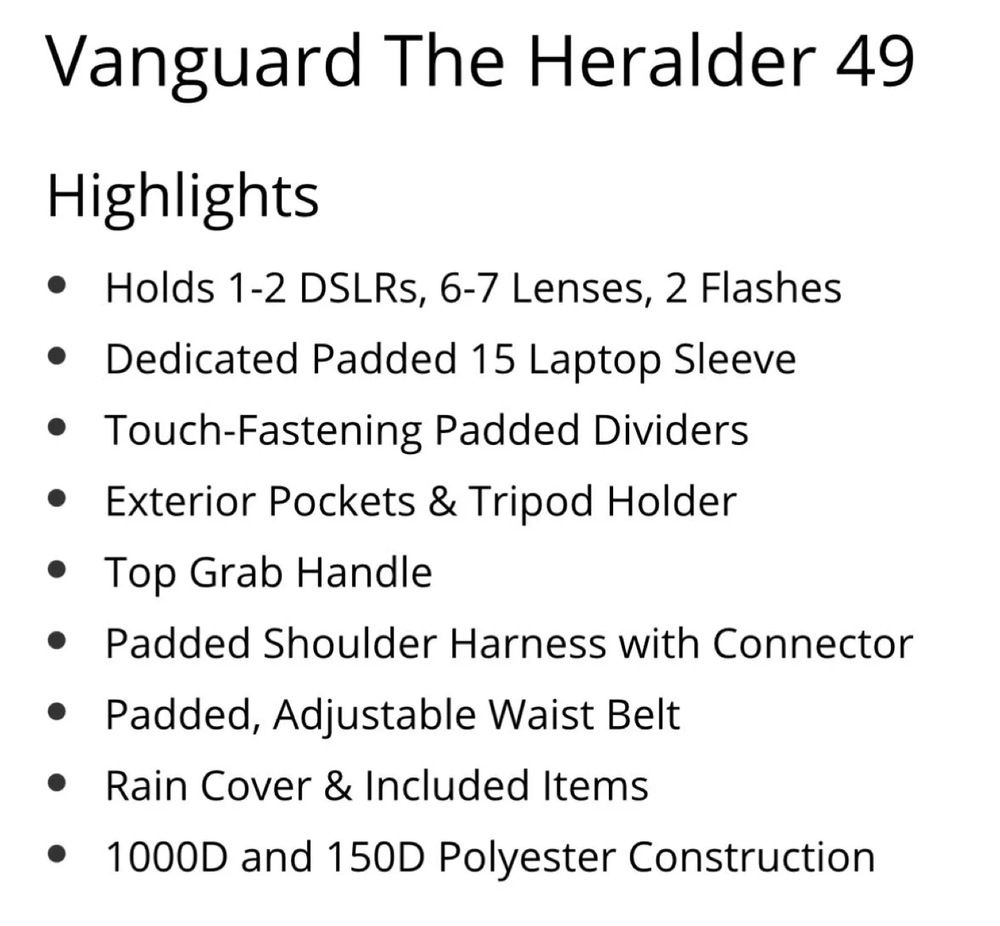 Vanguard The Heralder 49 Camera Backpack image indicator(4)