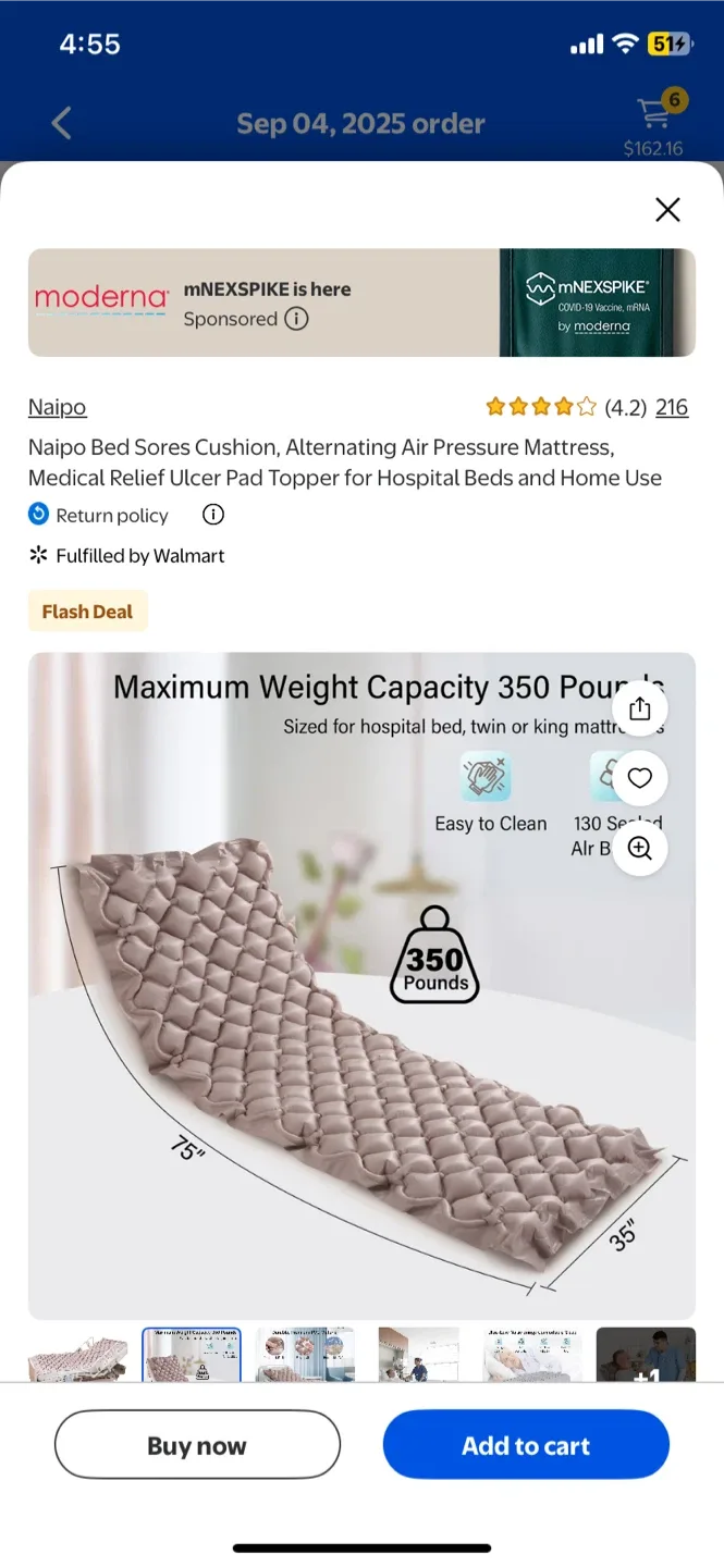 Naipo Bed Sore Cushion - Alternating Air Pressure Mattress image indicator(2)