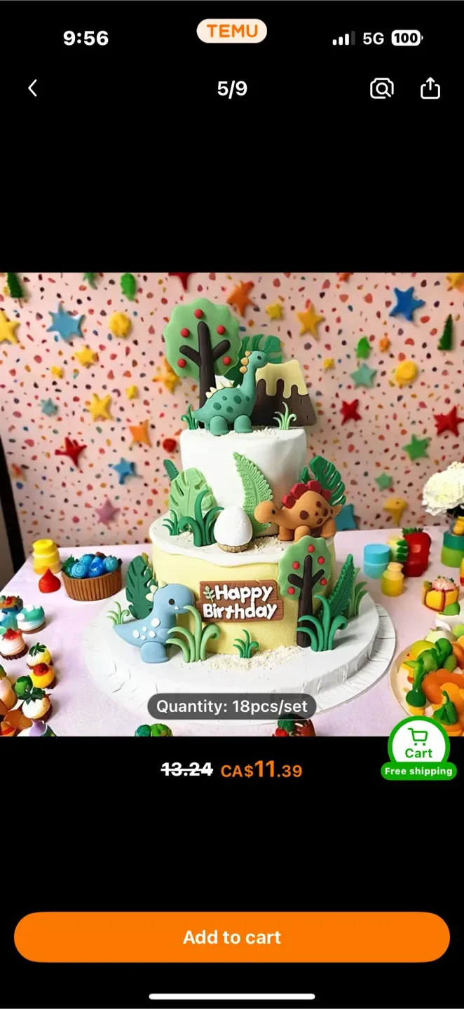 🥕FREE Dinosaur Cake Topper Set image indicator(3)