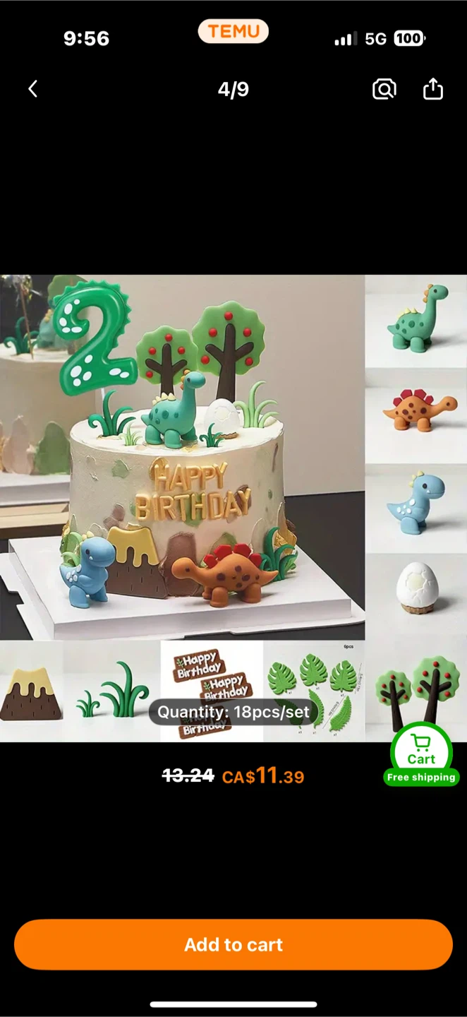 🥕FREE Dinosaur Cake Topper Set - photo 2