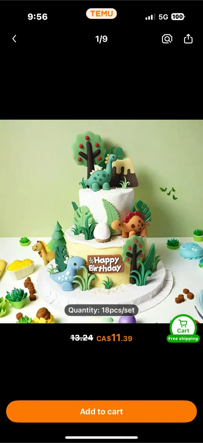 🥕FREE Dinosaur Cake Topper Set image indicator(5)
