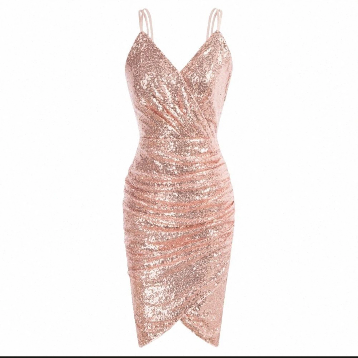 NEW! Grace Karin Sequin Sparkly Glitter Pink Sequin Mini Dress - photo 4