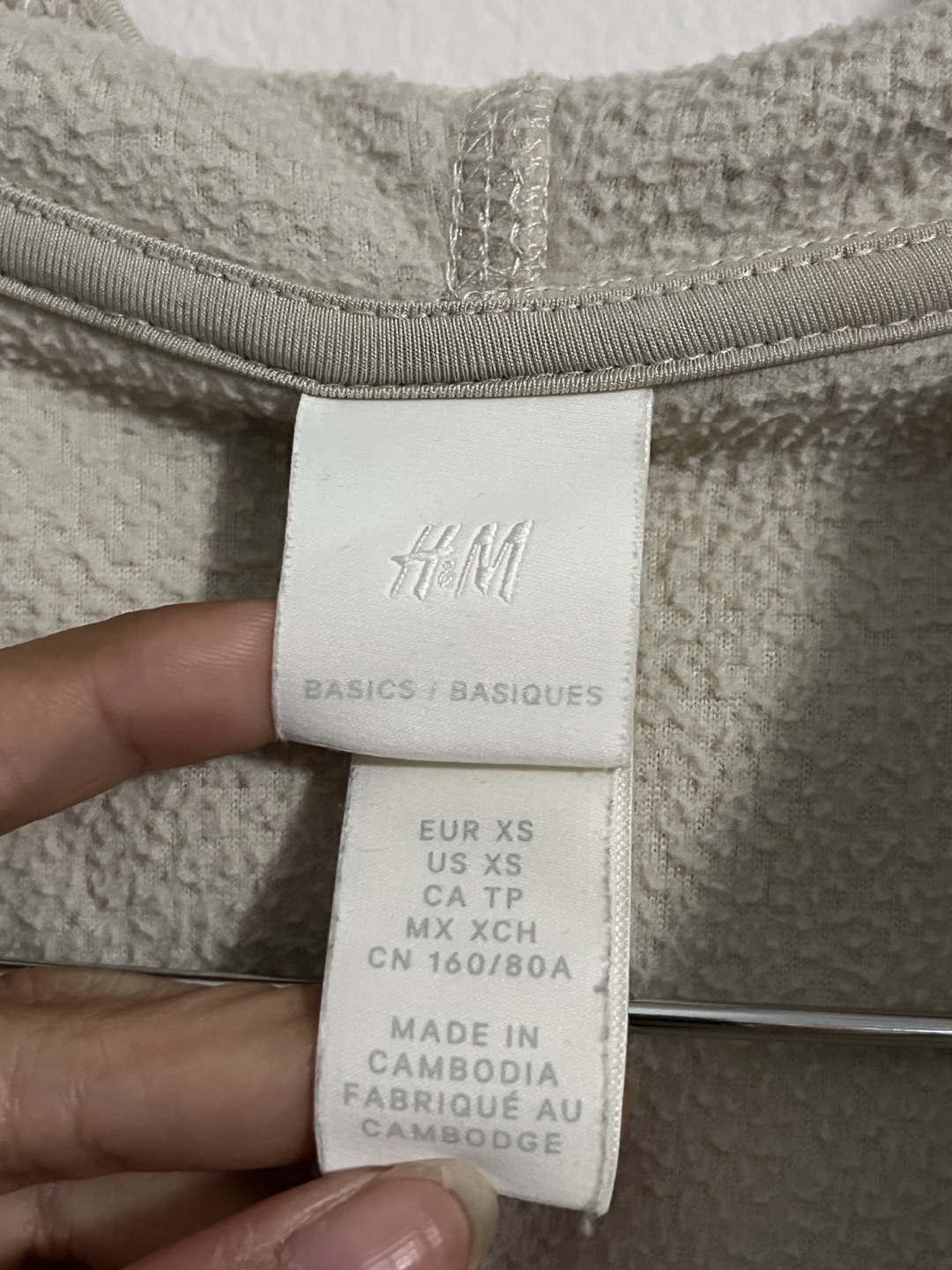 H&M Beige Fleece Hoodie - XS - photo 3
