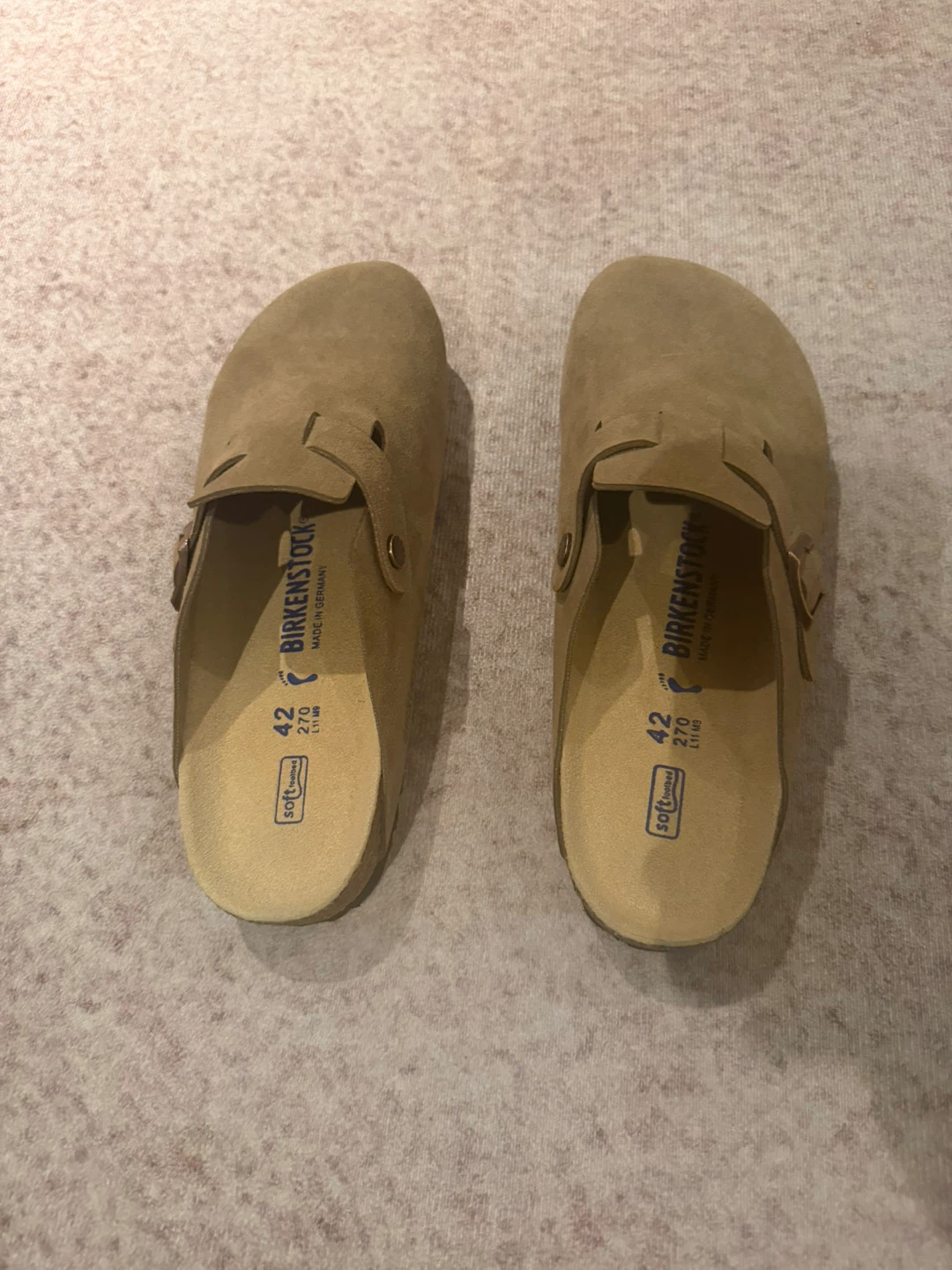 New Birkenstock, Boston light brown suede size 42