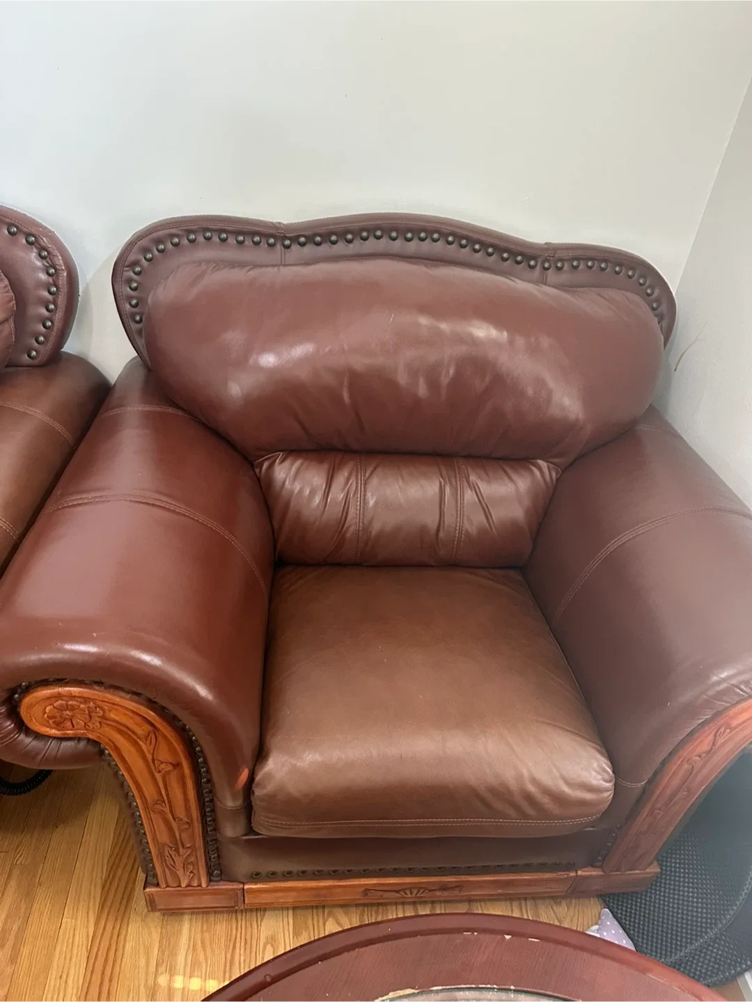 Leather Sofa & Armchair Set - Brown image indicator(3)