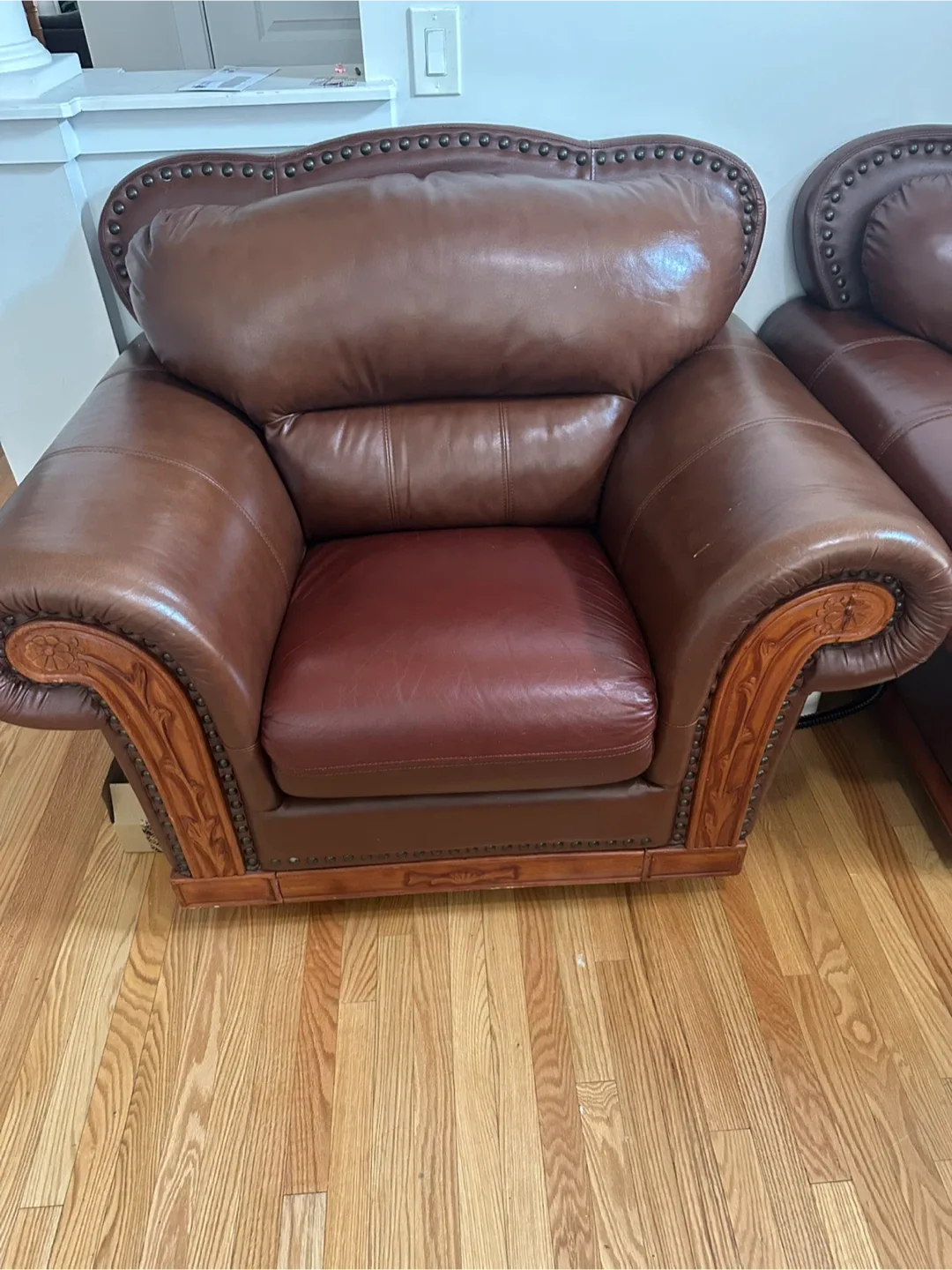 Leather Sofa & Armchair Set - Brown image indicator(4)