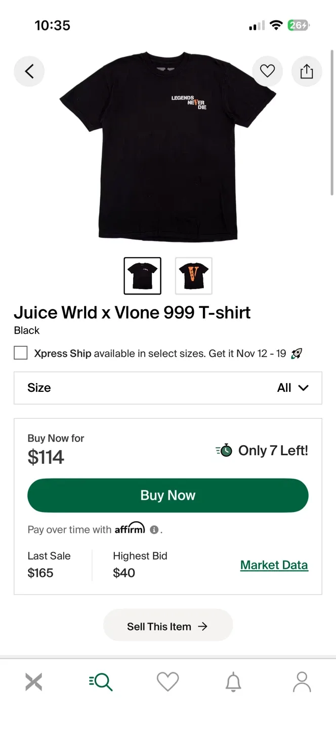 Juice Wrld x Vlone 999 T-shirt - Black image indicator(4)