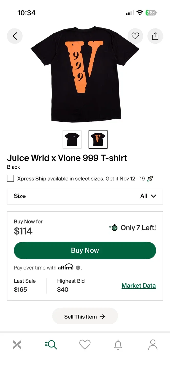 Juice Wrld x Vlone 999 T-shirt - Black image indicator(3)
