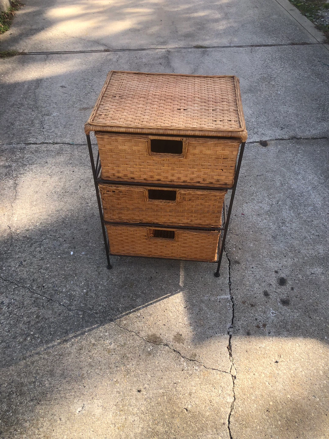 Wicker 3-Drawer Storage Unit