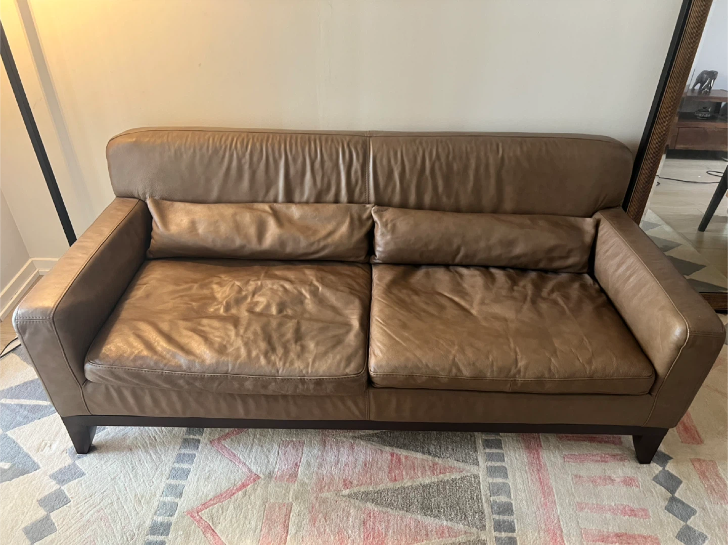 Calia Italia Brown Leather Sofa