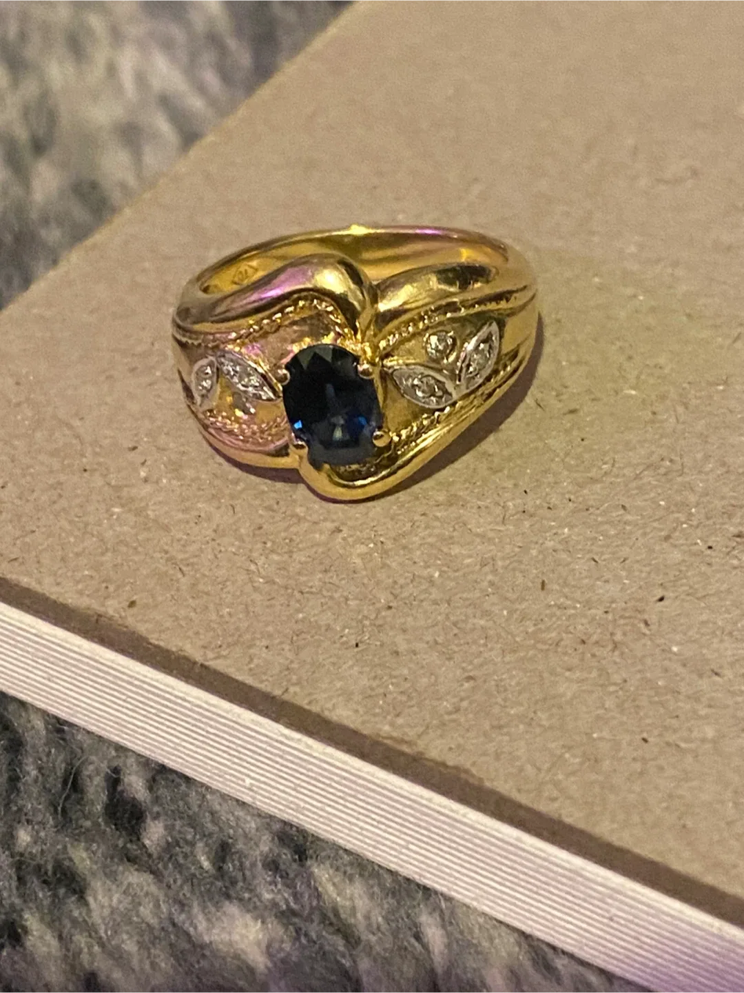 Gold Ring with Blue Stone image indicator(5)