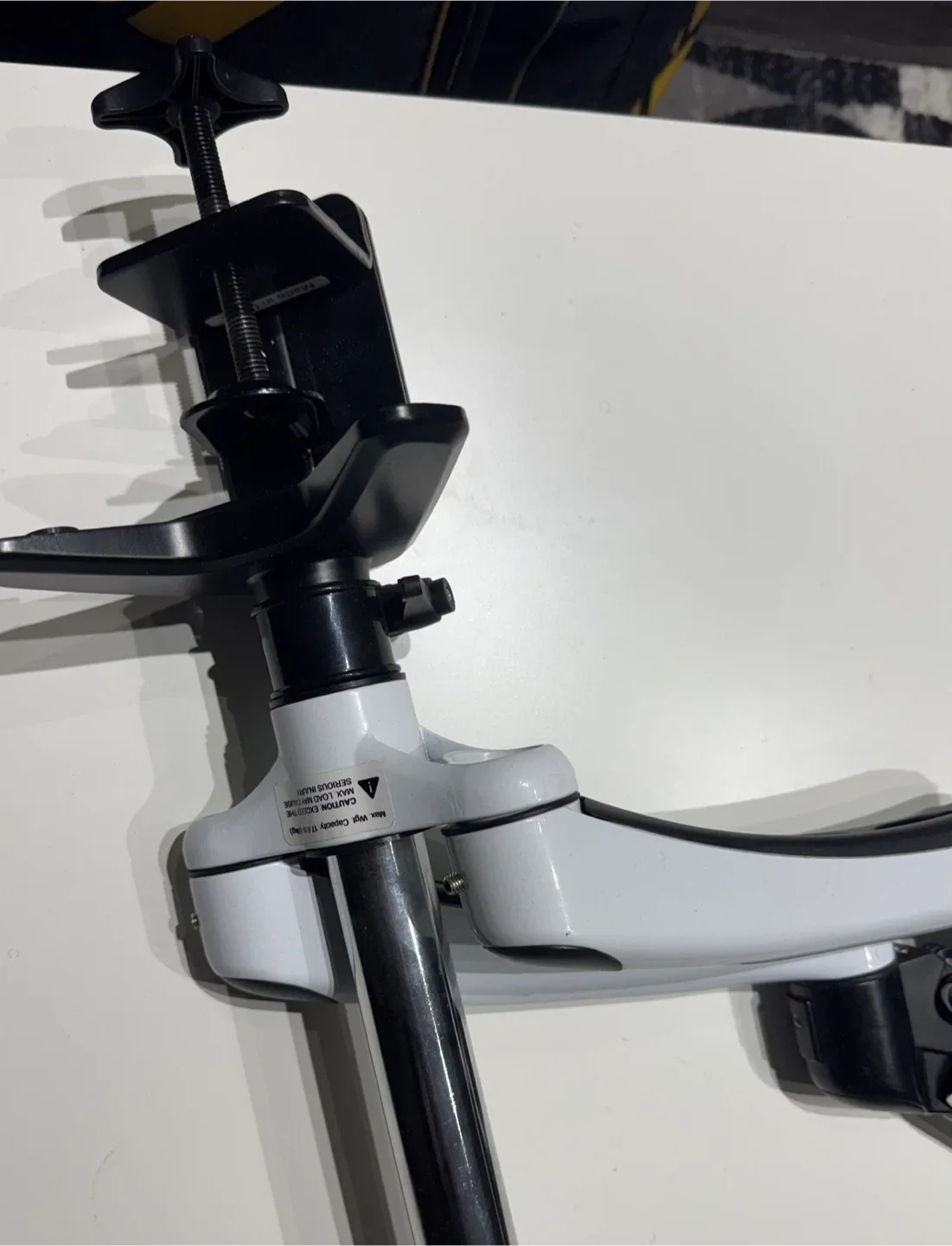 White & Black Monitor Arm Desk Mount image indicator(4)