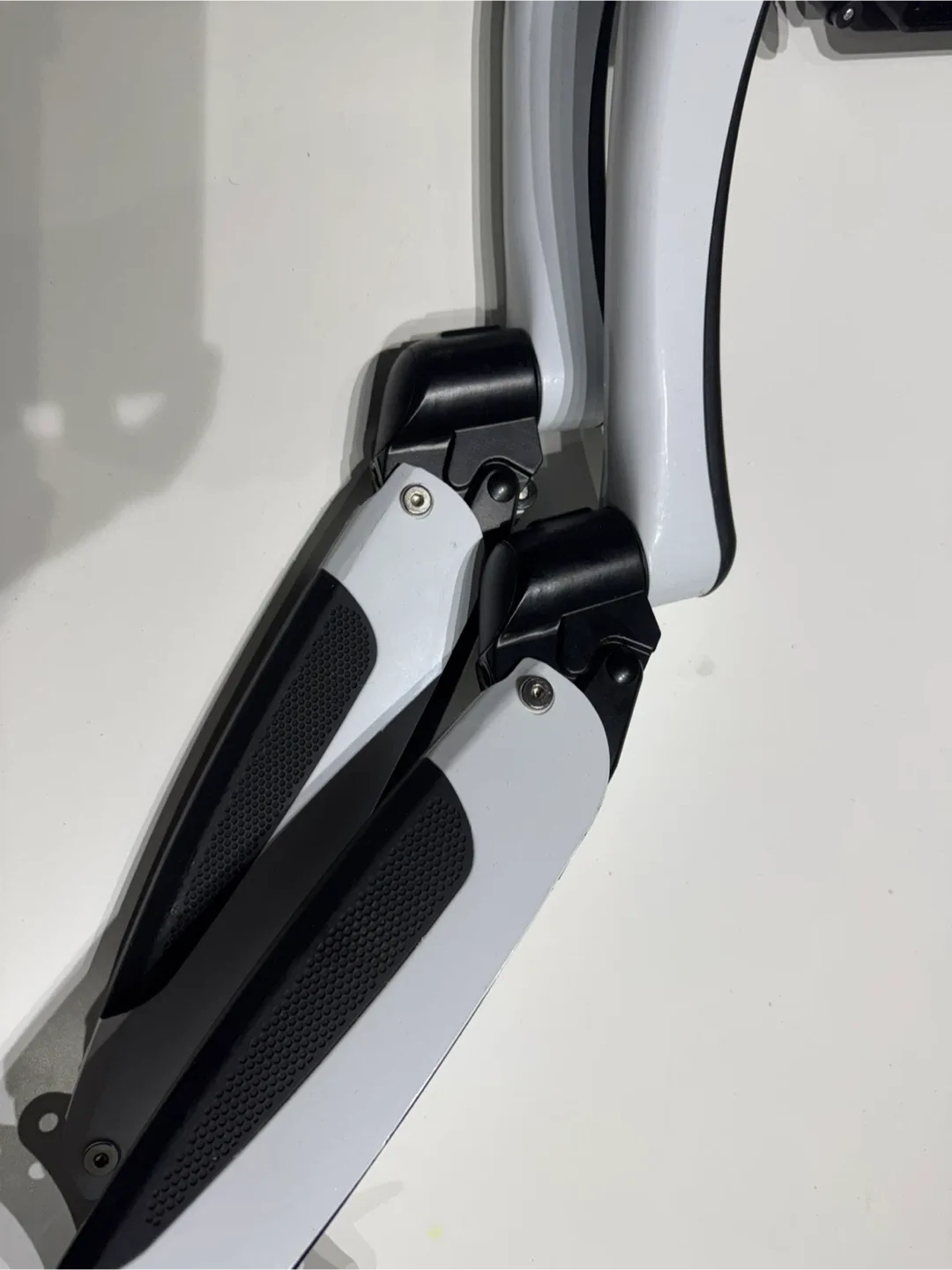 White & Black Monitor Arm Desk Mount image indicator(2)