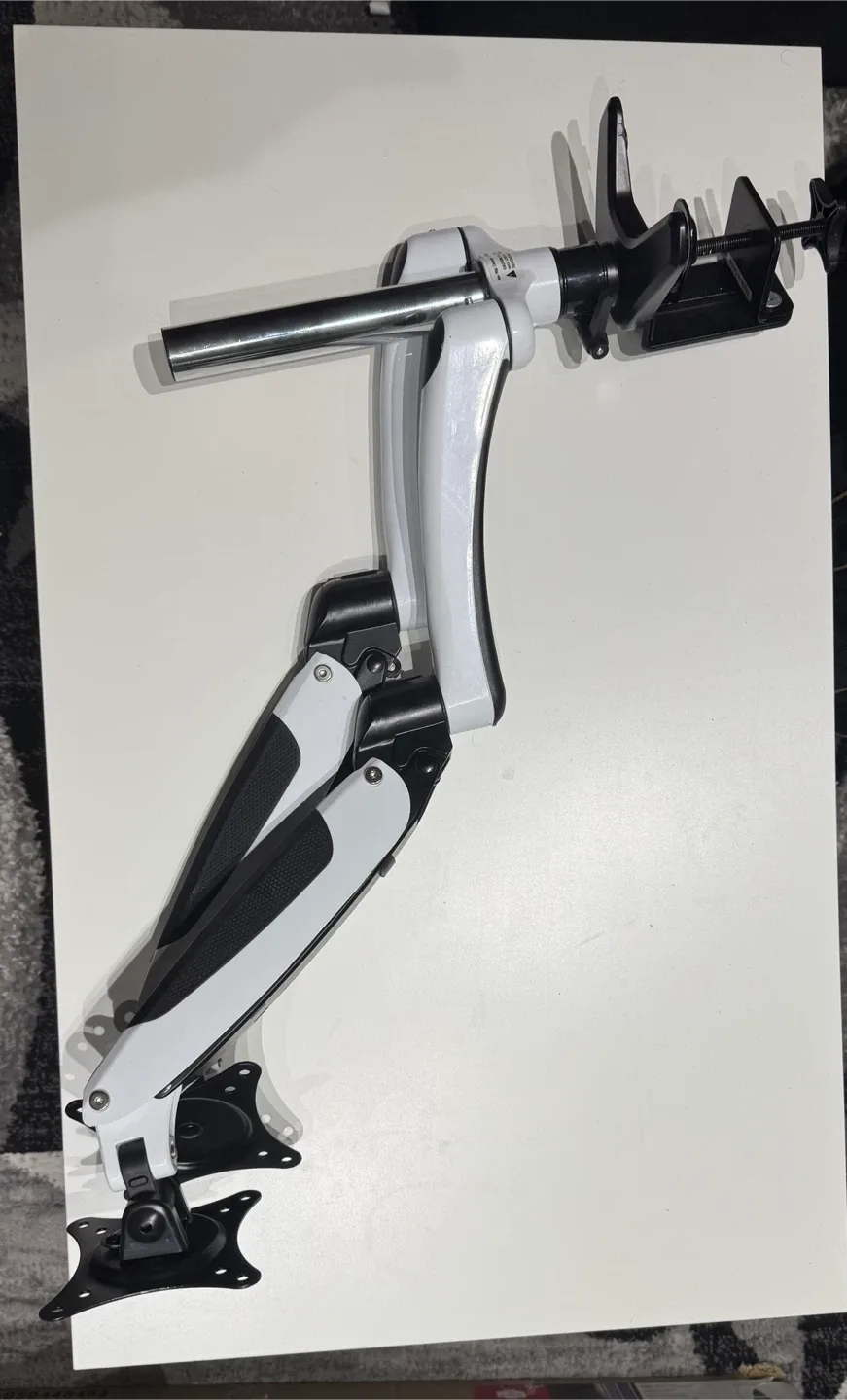 White & Black Monitor Arm Desk Mount
