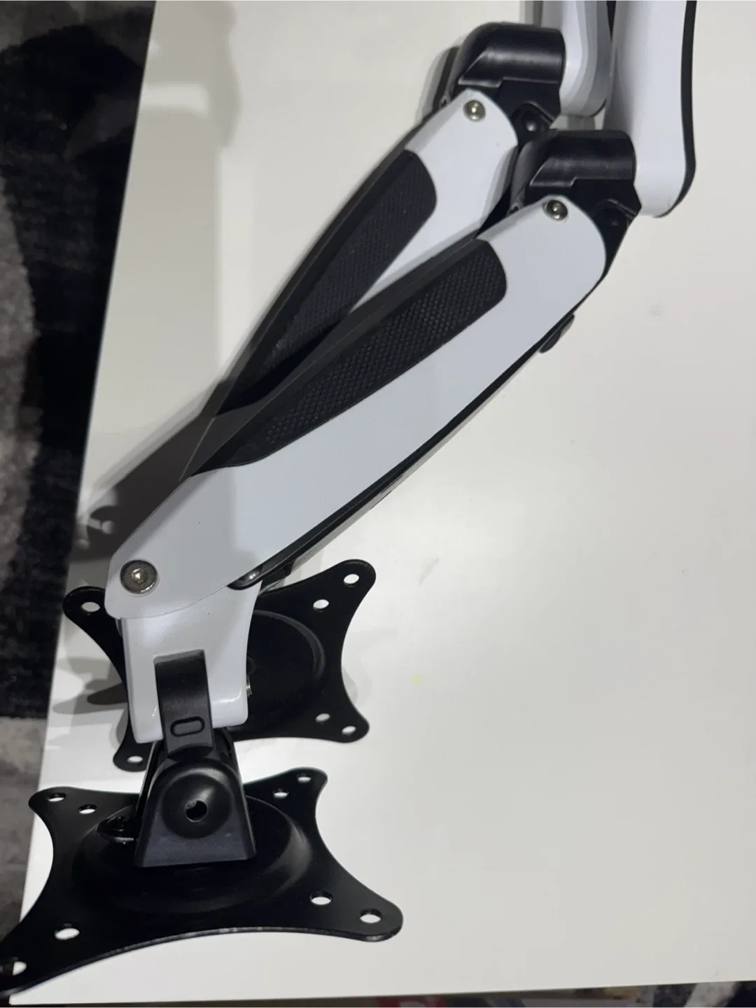 White & Black Monitor Arm Desk Mount image indicator(3)