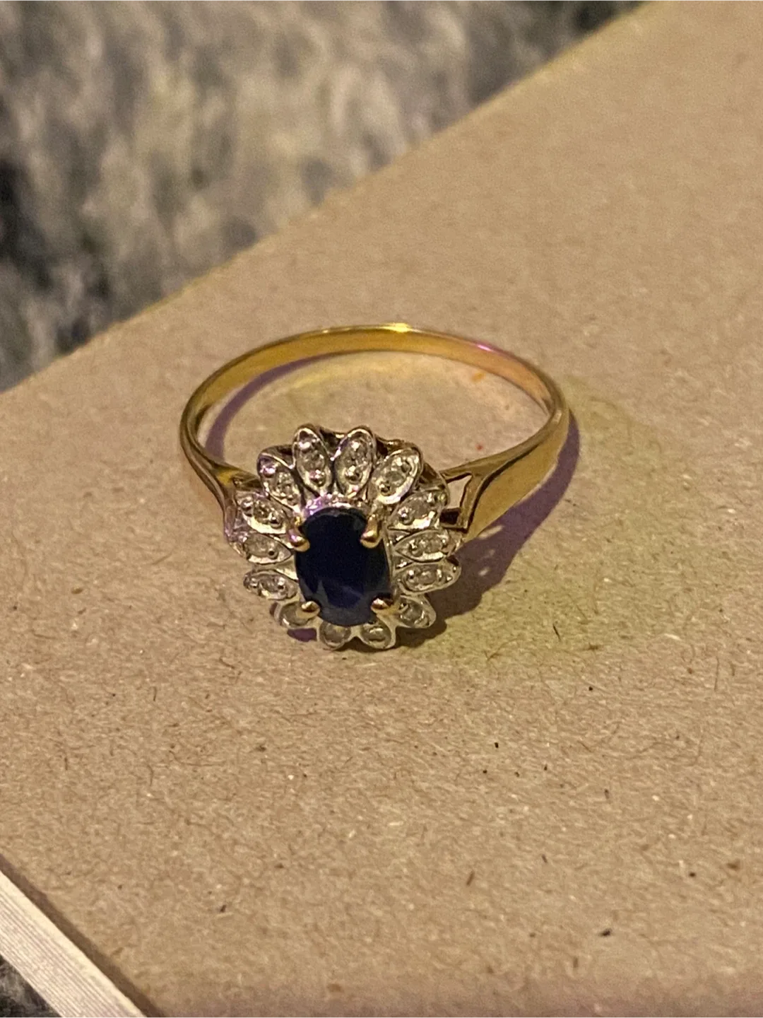 Gold Ring with Sapphire and Diamonds image indicator(5)