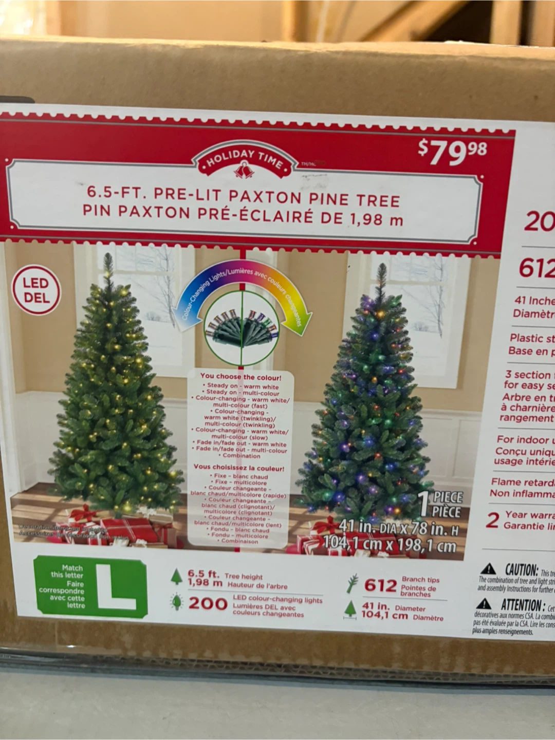6.5-ft Pre-Lit Paxton Pine Christmas Tree