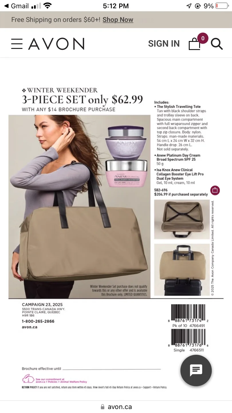 Avon Winter Weekender 3-Piece Set image indicator(2)