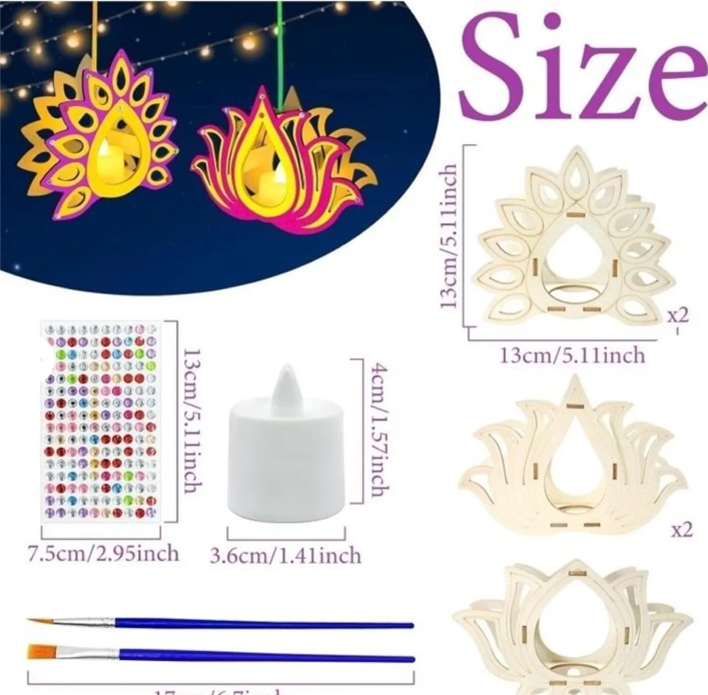 🥕Diwali Hanging Lantern Craft Set - New in Box! image indicator(5)