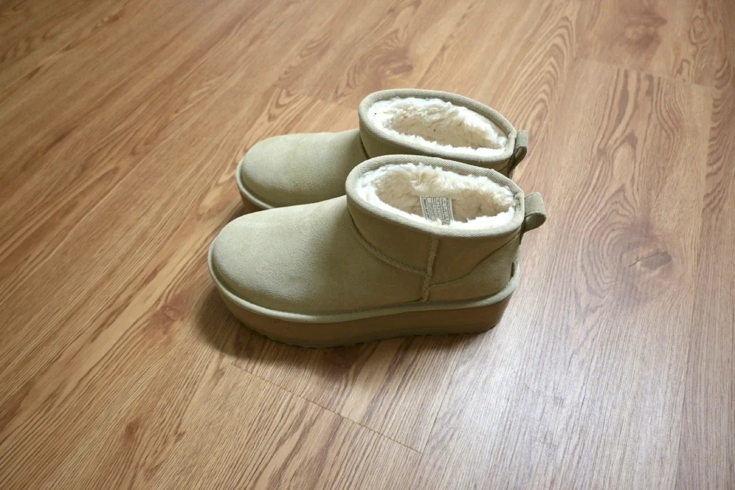 UGG Beige Mini Boots - Women's Size 7 image indicator(2)