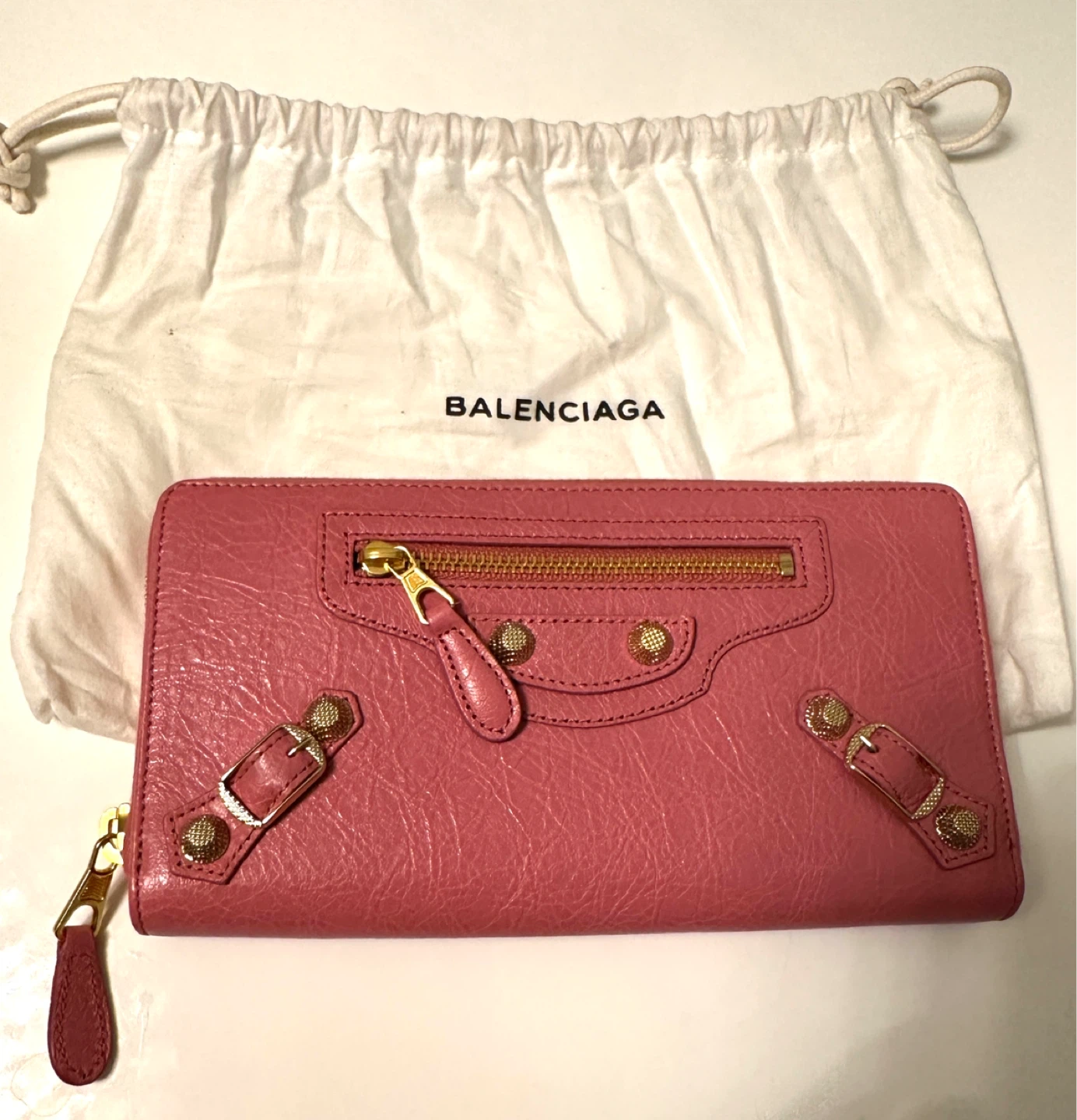 Balenciaga Pink Leather Wallet