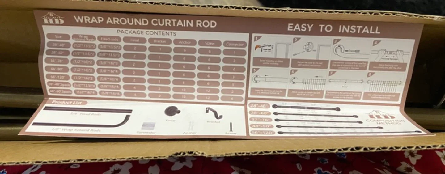 🥕Wrap Around Curtain Rod, image indicator(2)
