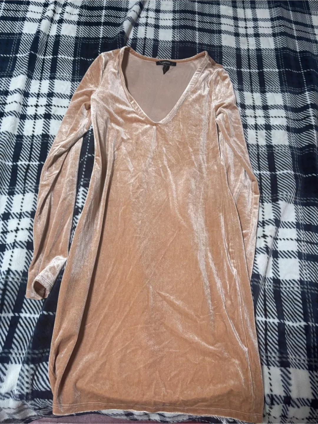 Forever 21 Velvet Long Sleeve Dress