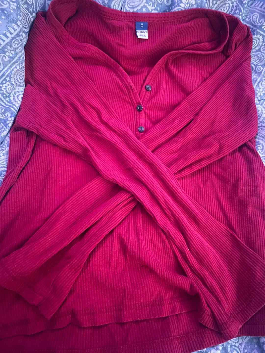 Old Navy XL Ribbed Button-Up Top