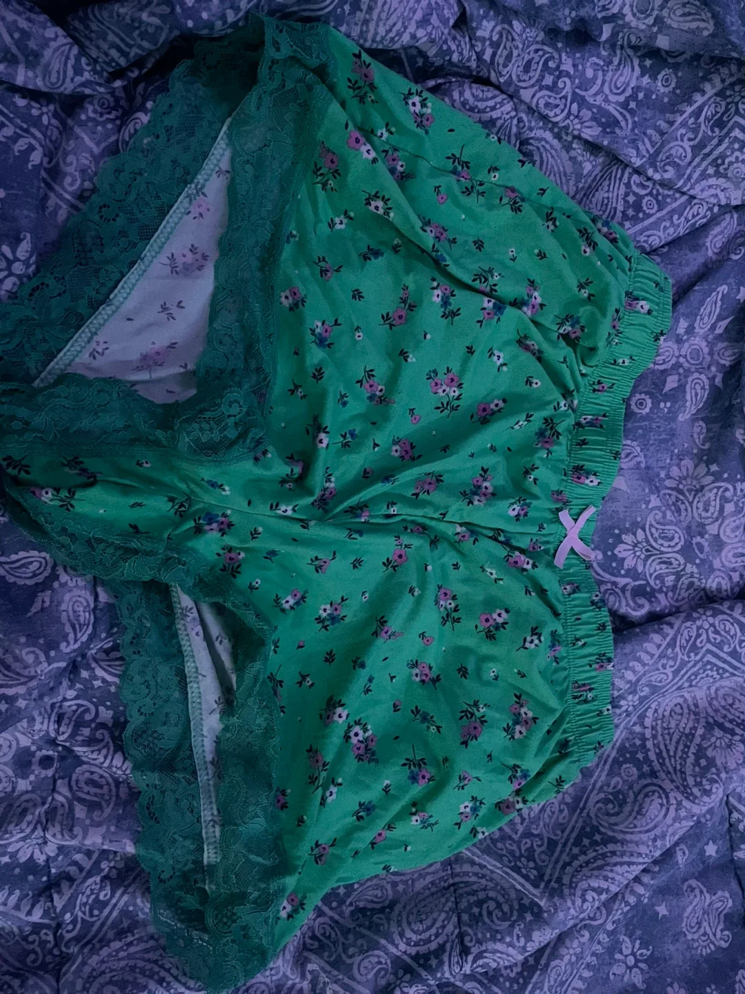 No Boundaries Green Floral Pajama Set - Size L