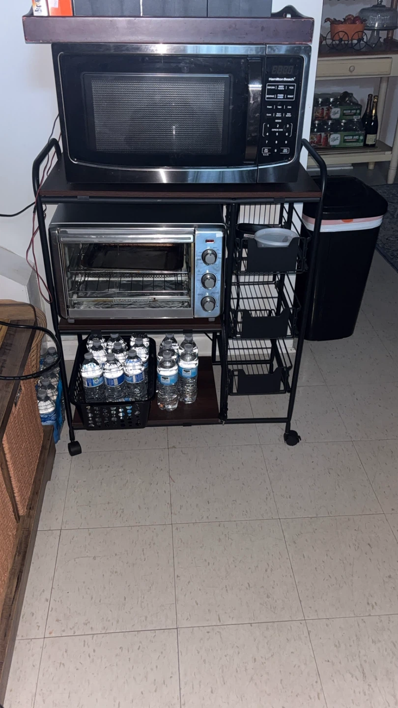 Hamilton Beach Microwave & Toaster Oven on Cart