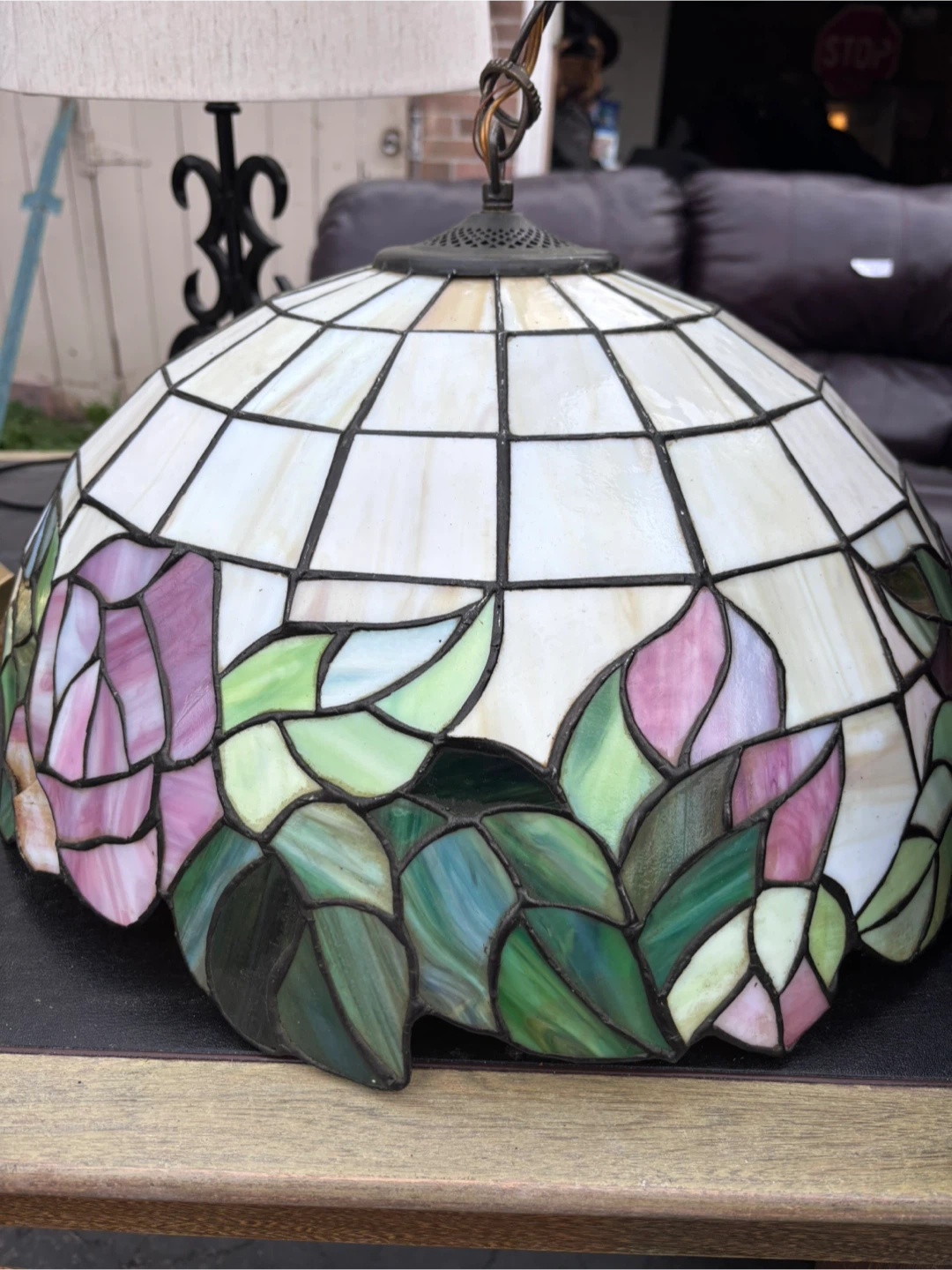 Stained Glass Hanging Lamp