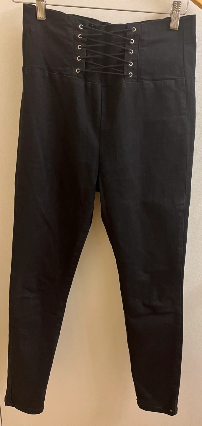 Black High-Waisted Corset Jeans