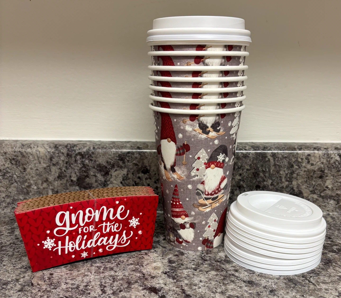 Gnome for the Holidays Paper Coffee Cups