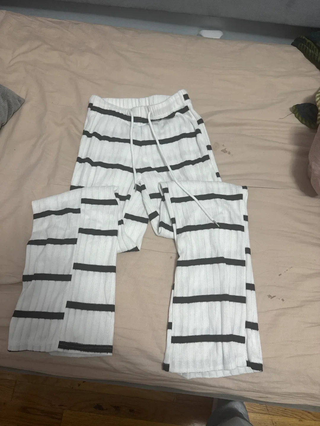 Striped Ribbed Knit Pants