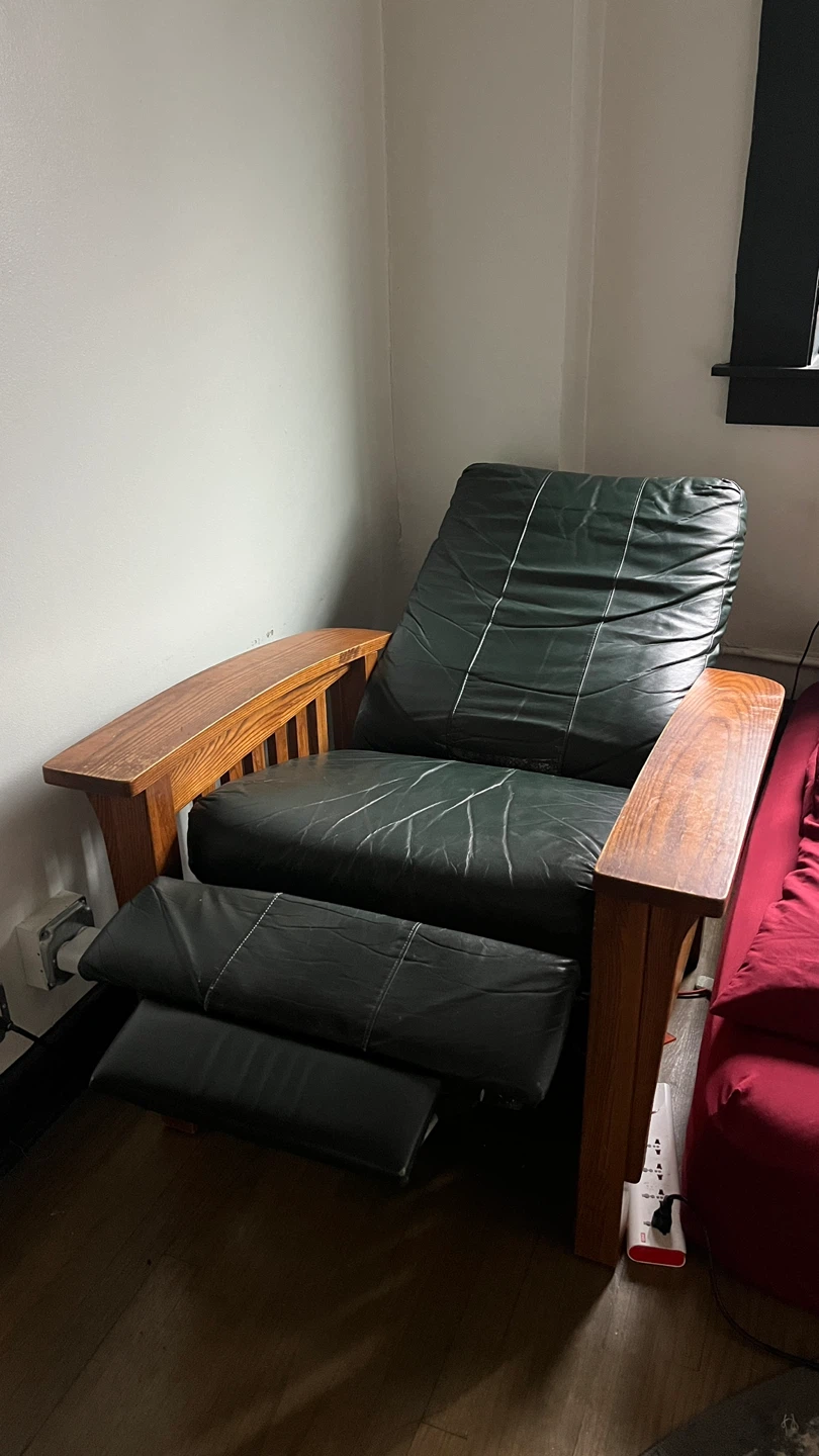 Green Leather Recliner Chair - photo 2