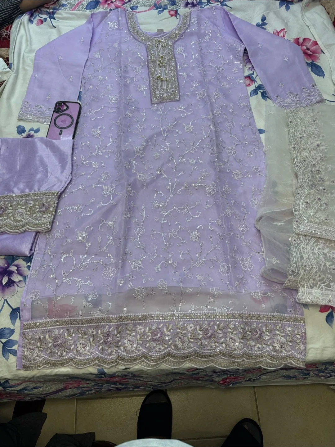Lavender Embellished Salwar Kameez Suit