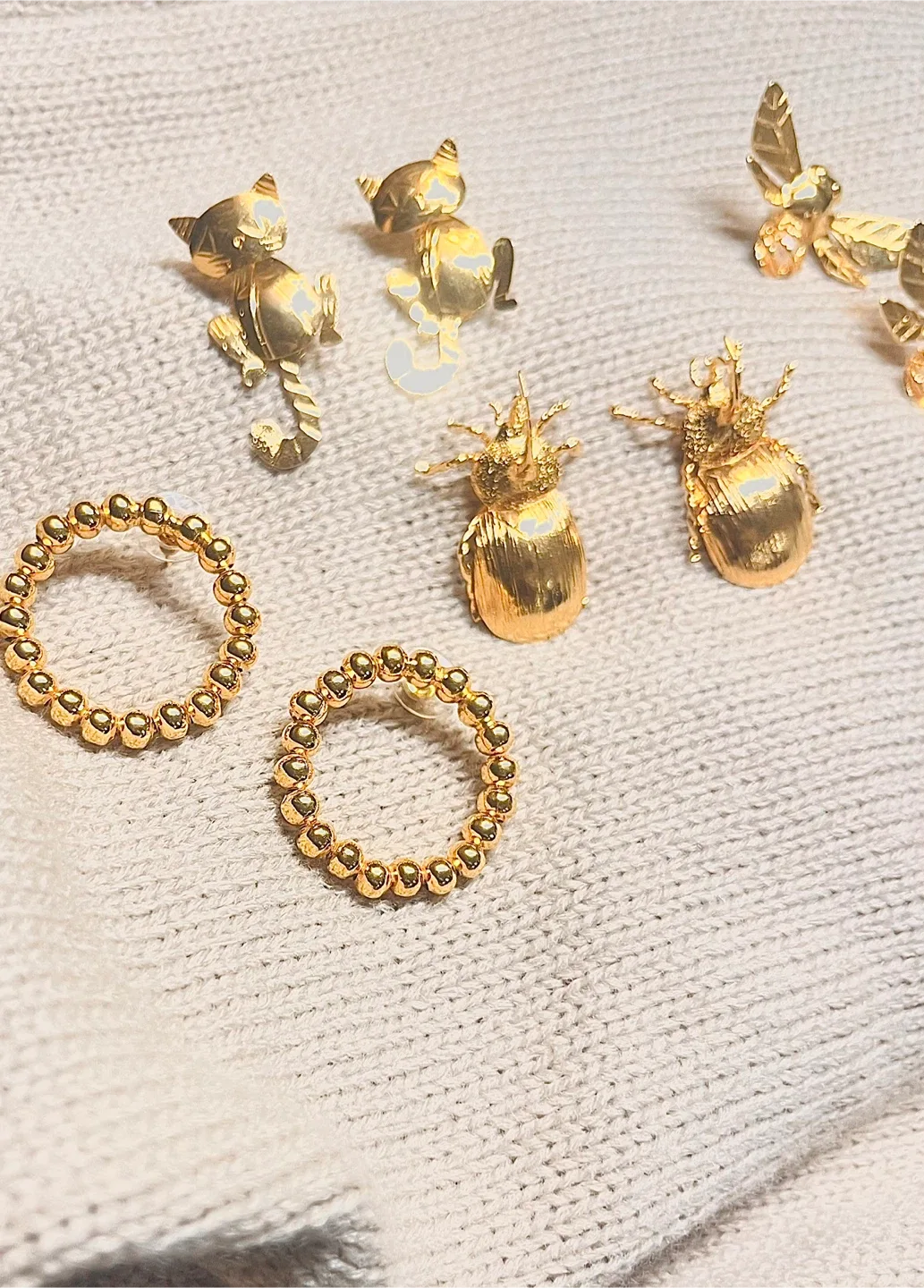 Gold plated  earrings - Assorted Earrings and Ring Set image indicator(3)